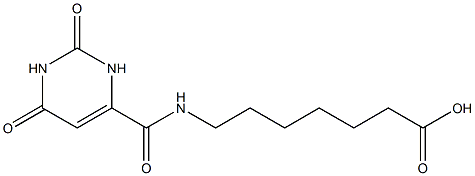 7-{[(2,6-dioxo-1,2,3,6-tetrahydropyrimidin-4-yl)carbonyl]amino}heptanoic acid Struktur