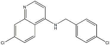 7-chloro-N-[(4-chlorophenyl)methyl]quinolin-4-amine Struktur