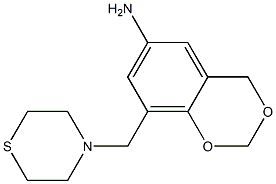 8-(thiomorpholin-4-ylmethyl)-2,4-dihydro-1,3-benzodioxin-6-amine Struktur