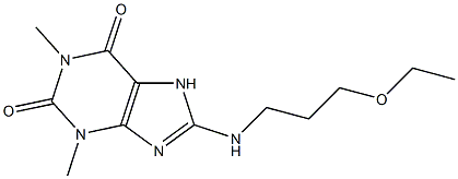 8-[(3-ethoxypropyl)amino]-1,3-dimethyl-2,3,6,7-tetrahydro-1H-purine-2,6-dione Struktur