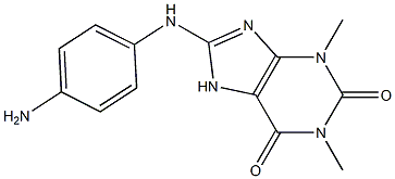 8-[(4-aminophenyl)amino]-1,3-dimethyl-3,7-dihydro-1H-purine-2,6-dione Struktur