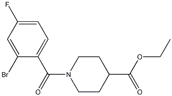 ethyl 1-[(2-bromo-4-fluorophenyl)carbonyl]piperidine-4-carboxylate Struktur