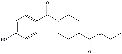 ethyl 1-[(4-hydroxyphenyl)carbonyl]piperidine-4-carboxylate Struktur