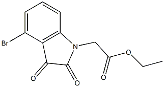 ethyl 2-(4-bromo-2,3-dioxo-2,3-dihydro-1H-indol-1-yl)acetate Struktur