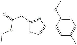 ethyl 2-[4-(2-methoxy-5-methylphenyl)-1,3-thiazol-2-yl]acetate Struktur