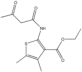 ethyl 4,5-dimethyl-2-(3-oxobutanamido)thiophene-3-carboxylate Struktur