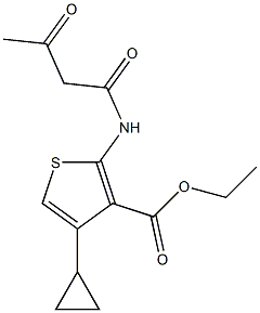 ethyl 4-cyclopropyl-2-(3-oxobutanamido)thiophene-3-carboxylate Struktur