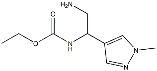 ethyl N-[2-amino-1-(1-methyl-1H-pyrazol-4-yl)ethyl]carbamate Struktur