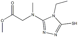 methyl [(4-ethyl-5-mercapto-4H-1,2,4-triazol-3-yl)(methyl)amino]acetate Struktur