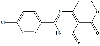 methyl 2-(4-chlorophenyl)-4-methyl-6-thioxo-1,6-dihydropyrimidine-5-carboxylate Struktur