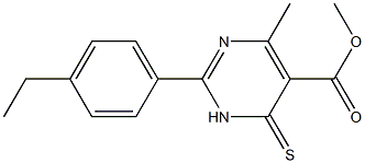 methyl 2-(4-ethylphenyl)-4-methyl-6-thioxo-1,6-dihydropyrimidine-5-carboxylate Struktur