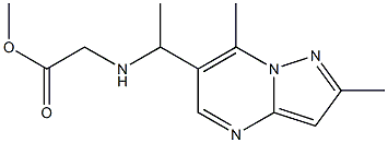 methyl 2-[(1-{2,7-dimethylpyrazolo[1,5-a]pyrimidin-6-yl}ethyl)amino]acetate Struktur