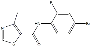 N-(4-bromo-2-fluorophenyl)-4-methyl-1,3-thiazole-5-carboxamide Struktur