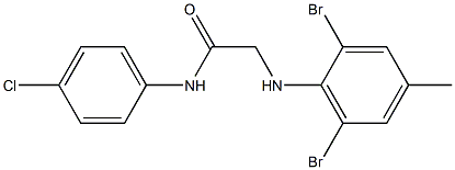 N-(4-chlorophenyl)-2-[(2,6-dibromo-4-methylphenyl)amino]acetamide Struktur