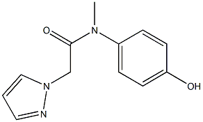 N-(4-hydroxyphenyl)-N-methyl-2-(1H-pyrazol-1-yl)acetamide Struktur