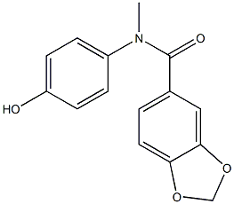 N-(4-hydroxyphenyl)-N-methyl-2H-1,3-benzodioxole-5-carboxamide Struktur