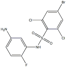 N-(5-amino-2-fluorophenyl)-4-bromo-2,6-dichlorobenzene-1-sulfonamide Struktur