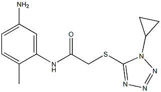 N-(5-amino-2-methylphenyl)-2-[(1-cyclopropyl-1H-1,2,3,4-tetrazol-5-yl)sulfanyl]acetamide Struktur