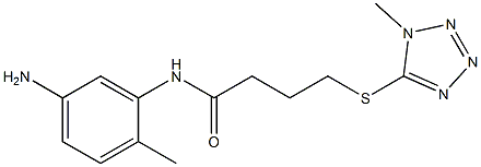 N-(5-amino-2-methylphenyl)-4-[(1-methyl-1H-1,2,3,4-tetrazol-5-yl)sulfanyl]butanamide Struktur