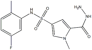 N-(5-fluoro-2-methylphenyl)-5-(hydrazinocarbonyl)-1-methyl-1H-pyrrole-3-sulfonamide Struktur