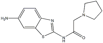 N-(6-amino-1,3-benzothiazol-2-yl)-2-pyrrolidin-1-ylacetamide Struktur