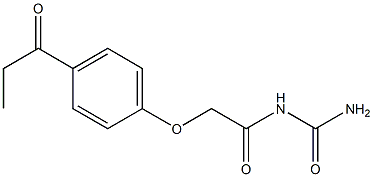 N-(aminocarbonyl)-2-(4-propionylphenoxy)acetamide Struktur