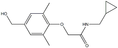 N-(cyclopropylmethyl)-2-[4-(hydroxymethyl)-2,6-dimethylphenoxy]acetamide Struktur