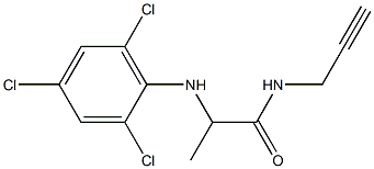 N-(prop-2-yn-1-yl)-2-[(2,4,6-trichlorophenyl)amino]propanamide Struktur