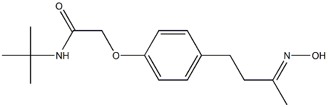 N-(tert-butyl)-2-{4-[(3E)-3-(hydroxyimino)butyl]phenoxy}acetamide Struktur