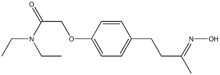 N,N-diethyl-2-{4-[(3E)-3-(hydroxyimino)butyl]phenoxy}acetamide Struktur