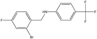 N-[(2-bromo-4-fluorophenyl)methyl]-4-(trifluoromethyl)aniline Struktur