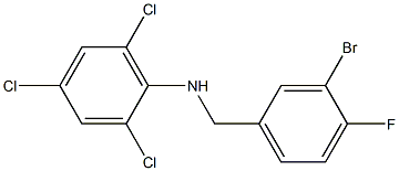 N-[(3-bromo-4-fluorophenyl)methyl]-2,4,6-trichloroaniline Struktur