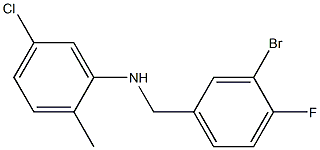 N-[(3-bromo-4-fluorophenyl)methyl]-5-chloro-2-methylaniline Struktur