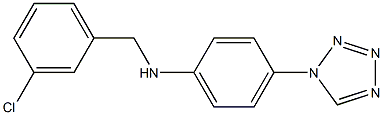 N-[(3-chlorophenyl)methyl]-4-(1H-1,2,3,4-tetrazol-1-yl)aniline Struktur