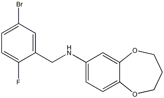 N-[(5-bromo-2-fluorophenyl)methyl]-3,4-dihydro-2H-1,5-benzodioxepin-7-amine Struktur