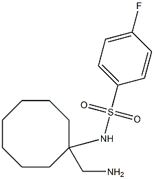 N-[1-(aminomethyl)cyclooctyl]-4-fluorobenzene-1-sulfonamide Struktur