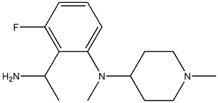 N-[2-(1-aminoethyl)-3-fluorophenyl]-N,1-dimethylpiperidin-4-amine Struktur