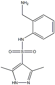 N-[2-(aminomethyl)phenyl]-3,5-dimethyl-1H-pyrazole-4-sulfonamide Struktur