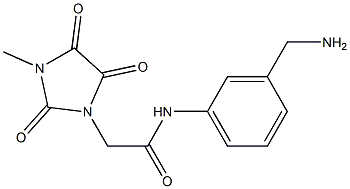 N-[3-(aminomethyl)phenyl]-2-(3-methyl-2,4,5-trioxoimidazolidin-1-yl)acetamide Struktur