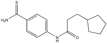 N-[4-(aminocarbonothioyl)phenyl]-3-cyclopentylpropanamide Struktur