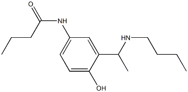 N-{3-[1-(butylamino)ethyl]-4-hydroxyphenyl}butanamide Struktur