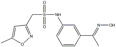 N-{3-[1-(hydroxyimino)ethyl]phenyl}-1-(5-methyl-1,2-oxazol-3-yl)methanesulfonamide Struktur