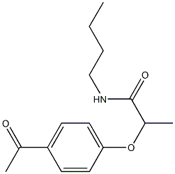 N-butyl-2-(4-acetylphenoxy)propanamide Struktur