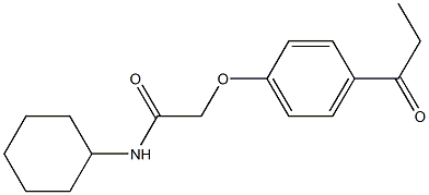 N-cyclohexyl-2-(4-propanoylphenoxy)acetamide Struktur