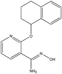 N'-hydroxy-2-(1,2,3,4-tetrahydronaphthalen-1-yloxy)pyridine-3-carboximidamide Struktur