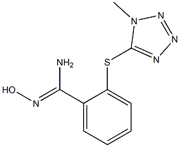 N'-hydroxy-2-[(1-methyl-1H-1,2,3,4-tetrazol-5-yl)sulfanyl]benzene-1-carboximidamide Struktur