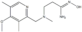 N'-hydroxy-3-{[(4-methoxy-3,5-dimethylpyridin-2-yl)methyl](methyl)amino}propanimidamide Struktur