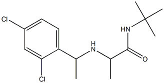 N-tert-butyl-2-{[1-(2,4-dichlorophenyl)ethyl]amino}propanamide Struktur