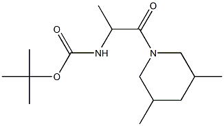 tert-butyl 2-(3,5-dimethylpiperidin-1-yl)-1-methyl-2-oxoethylcarbamate Struktur