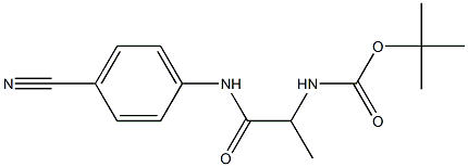 tert-butyl 2-[(4-cyanophenyl)amino]-1-methyl-2-oxoethylcarbamate Struktur